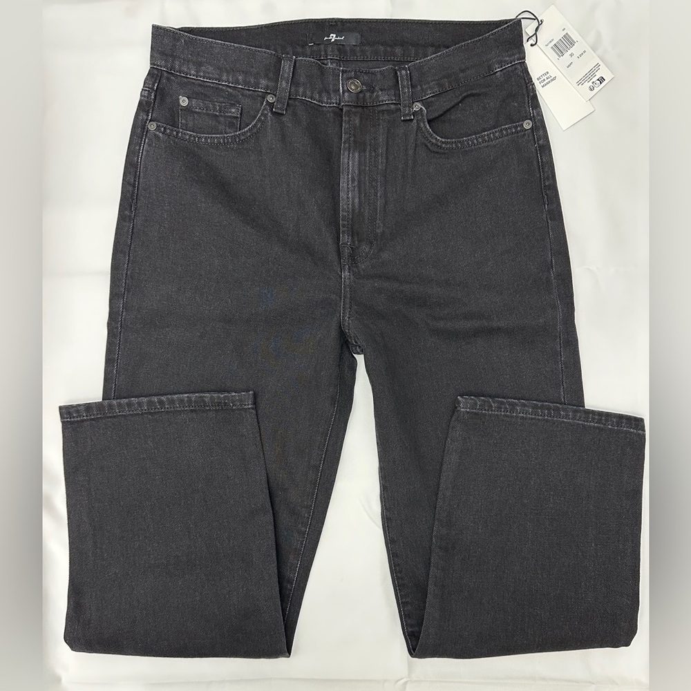 7 For All Mankind Logan Thunder Stovepipe Dark Gray Straight Jeans